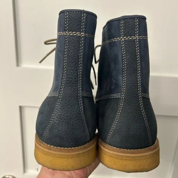 Johnston & Murphy Howell Duck Boots Navy Crepe Sole Waterproof Size 10